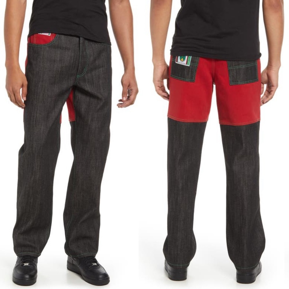 🆕Cross Colours Gender Inclusive Colorblock Nonstretch Jeans